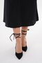 Black Suede Tie Back 10.5cm Pointed Toe Stiletto Women's High Heels - 2
