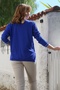 Blue V-Neck Long-Sleeved Slim Slit Knitwear Sweater 65 60 - 2