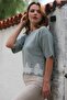 Mint Round Neck Short Sleeve Lace Knitwear Blouse 64 57 - 7
