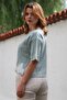 Mint Round Neck Short Sleeve Lace Knitwear Blouse 64 57 - 2