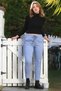 Italian Light Blue Casual Woven Trousers with Pockets, Side Stripes, Elastic Waist and Tie-Up Waist 98 62 - 3