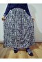 Elastic Waist Patterned Winter Medium Thickness Combed Cotton Fabric Maxi Length Mother Skirt, Prayer Skirt Size 38-50