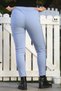 Italian Light Blue Casual Woven Trousers with Pockets, Side Stripes, Elastic Waist and Tie-Up Waist 98 62 - 2