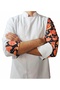 Chef Jacket Patterned Unisex Snap Fastener Long Sleeve Chef Cook Kitchen Jacket Cookie Patterned - 3