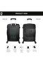 Horizone 24" ABS Hard Luggage - Black + 1-Year - 2