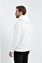 White Men's Kangaroo Pocket Sweatshirt 3 Thread Soft Fabric - 6