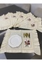Ruffled Cross-Stitch Spoon Rest American Style Set of 6