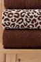 4-Piece Luxury Bath Towel Set (2 Pieces 70x140 cm & 2 Pieces 50x90 cm) | Leopard Printed Bath Set - 4