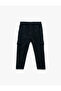 Cargo Pocket Tie Waist Cotton Trousers