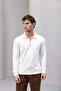 Eric Relax Fit Half Zip Polo Neck Thessaloniki Fabric Men's Sweatshirt - Ecru - 7