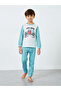 Green Graphic Print Long Sleeve T-Shirt and Pyjama Set - 2