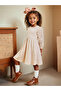 Girls Beige Textured Knit Dobby Dress - 5