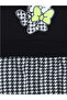 Girls Black Houndstooth Printed Dress - 3