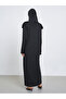 Black Solid Abaya with Hijab - 4