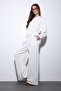 Ecru Wide Leg Relaxed Women's Suit - 3