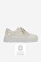 Women's Beige Genuine Natural Leather Size 36-41 Lace-Up Sneaker Shoes - 2