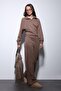 Beige Zippered Women's Tracksuit Set - 2