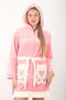 Women's Hooded Embroidered Zippered Bamboo Short Dressing Gown - 2