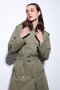 Khaki Faux Fur Collar Women's Trench Coat - 5