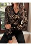 Women's V-Neck Patterned Single Jersey Blouse