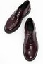 Burgundy Patent Leather Women's Classic Shoes Lace-Up Casual Daily Masculine Oxford Leather Office Shoes