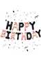 Happy Birthday Black and Rose Gold Foil Balloon
