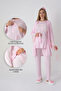 Maternity Pajamas and Robe Set / Buttoned Hidden Breastfeeding / Lace Detailed Viscose Nightgown