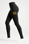 Women's High Waist Gold Lotus Flower Pattern Sports Leggings – Stretchy Breathable Fitness and Yoga Tights - 2