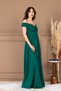 Rochie lungă cu decolteu bărcuță - Verde smarald - 6