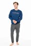 18928 Crew Neck Banded Hem Home Wear Tracksuit Set - 2