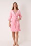 Soft Cotton Bamboo Women's Dressing Gown Bathrobe Home Wear / Pink 3477 - 3