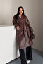 Faux Leather Short Jacket - Dark Brown