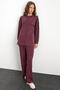 Crew Neck Premium Sweat Double Suit with Front Placket Bordo 9384-Tk - 4