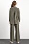 Crew Neck Premium Sweat Double Suit with Front Placket Khaki 9384-Tk - 7