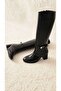 Melinta Black Zippered Buckle Detailed Black Boots - 6