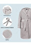 Girls-Boys Children's Bathrobe 100% Cotton |   Hooded – Pocketed – Soft – Piped – Gray - 5