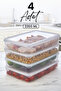 4 Pieces 2300 ml Refrigerator and Microwave Storage Container - Refrigerator Organizer Storage Box