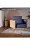 KD 3326 Coco Bolo Wooden Single Seat Sofa with Golden Legs and Blue PU Cushion for Office - 5