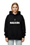 Nfl Raiders Black Oversize Hooded Sweatshirt - 2