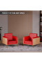 KD 3326 Coco Bolo Wooden Single Seat Sofa with Golden Legs and Red PU Cushion for Office - 6