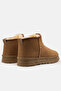Women's Ankle Boots with Fur Inside and Sole Mid Thick Sole Women's Suede Boots - 7