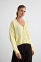 Gold Buttoned Knitwear Cardigan Yellow - 4