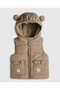 Quilted Hooded Gilet with Zipper Closure