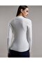 Ribbed Top with Shirt Collar and Long Sleeves - 4