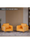 KD 3326 Coco Bolo Wooden Single Seat Sofa with Golden Legs and Yellow PU Cushion for Office - 6