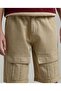 Solid Cargo Shorts with Button Closure - 5