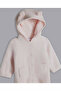Pink Girl's Sherpa Hooded Footed Sleepsuit - 3