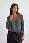 Gold Buttoned Knitwear Cardigan Anthracite - 2