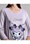 Kuromi Print Nightdress with Long Sleeves - 5