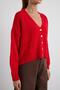 Gold Buttoned Knitwear Cardigan Red - 6